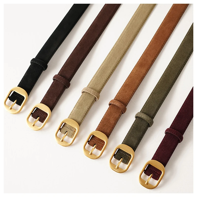 2026 New Vintage Women's Skinny Suede Belt Soft Leather Waistband for Dresses Jeans Coats Fashion Metal Buckle Girdle
2026 New Vintage Women's Skinny Suede Belt Soft Leather Waistband for Dresses Jeans Coats Fashion Metal Buckle Girdle