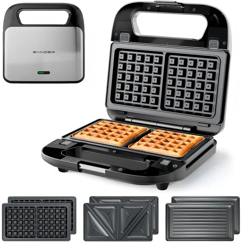 Multi-Functional Sandwich and Waffle Maker with Removable Non-Stick Plates, 750W, Ideal for Breakfast and Grilled Cheese
Multi-Functional Sandwich and Waffle Maker with Removable Non-Stick Plates, 750W, Ideal for Breakfast and Grilled Cheese