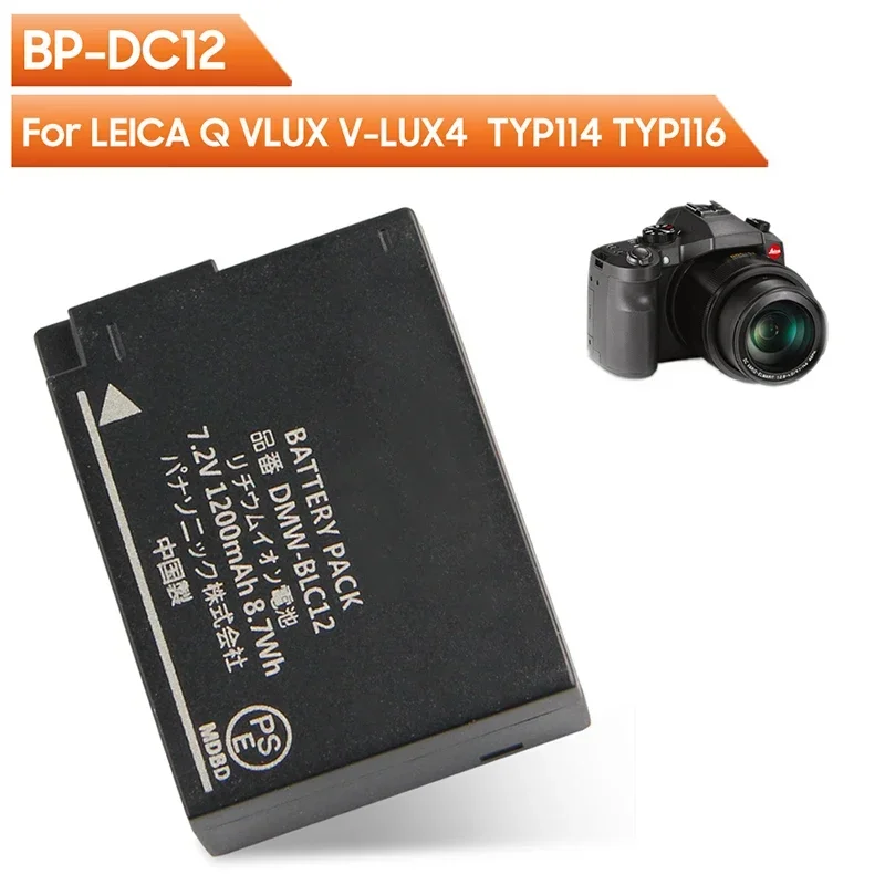 Replacement Battery BP-DC12 DMW-BLC12 BP-DLC12 For LEICA Q VLUX V-LUX4 CL TYP114 TYP116 Digital Camera 1200mAh
Replacement Battery BP-DC12 DMW-BLC12 BP-DLC12 For LEICA Q VLUX V-LUX4 CL TYP114 TYP116 Digital Camera 1200mAh