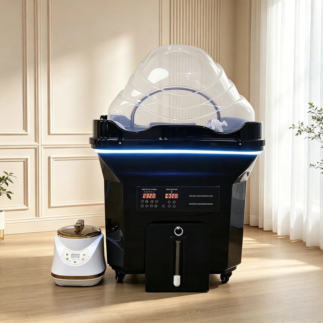Black Mobile Shampoo Basin Head Spa Vat with Water Heater Storage and Pipeless Design with Steam LED Light for Salon Convenience
Black Mobile Shampoo Basin Head Spa Vat with Water Heater Storage and Pipeless Design with Steam LED Light for Salon Convenience