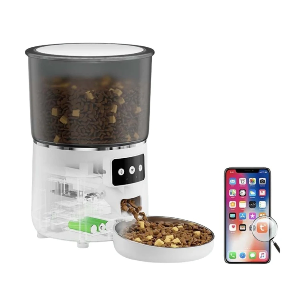 Eco-Friendly Smart Automatic Pet Food Feeder with Modern Bowls Charging Source for Cats and Dogs Food Storage Large Capacity 
Eco-Friendly Smart Automatic Pet Food Feeder with Modern Bowls Charging Source for Cats and Dogs Food Storage Large Capacity