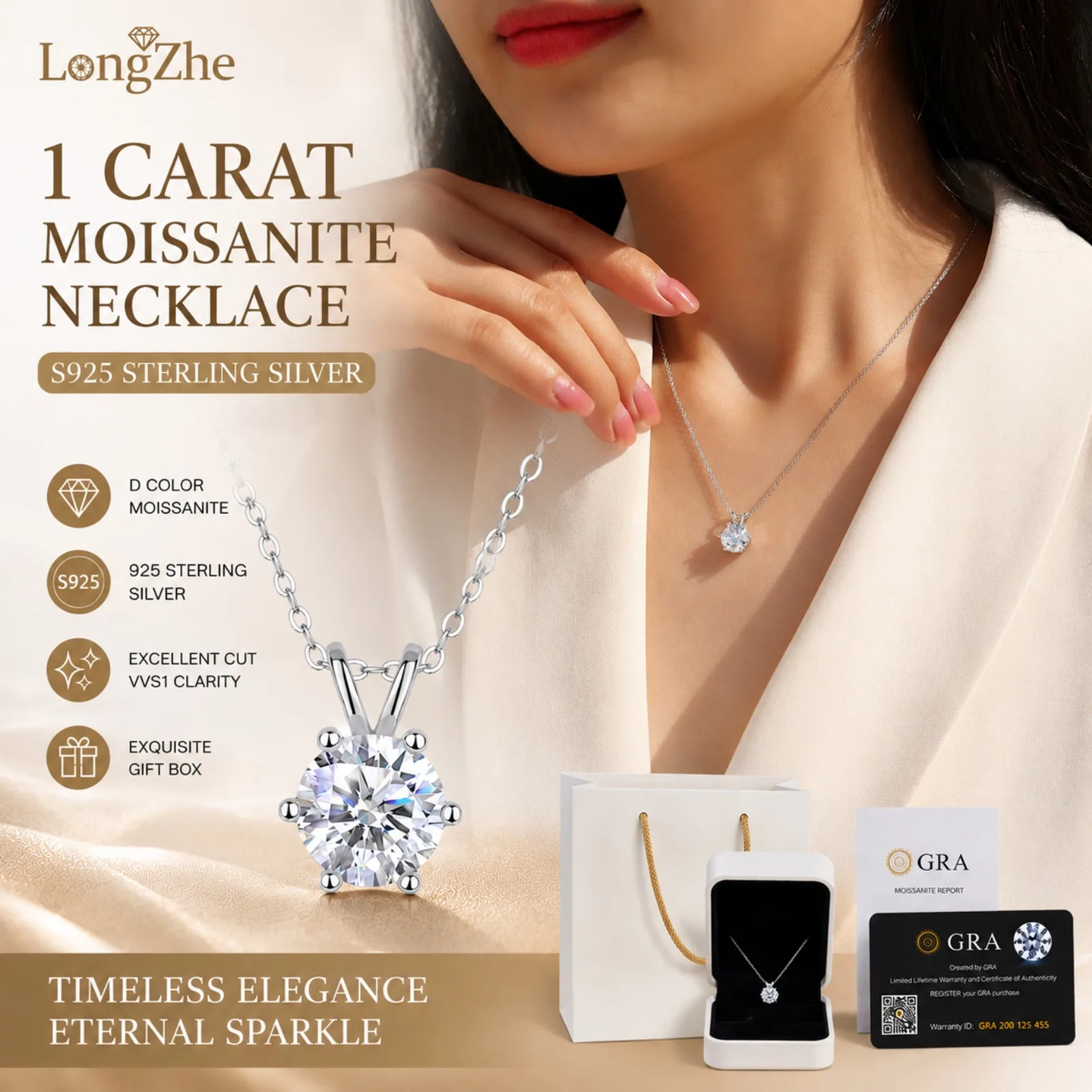 1 2 Carat Moissanite Necklace For Women Sterling Silver Plated D Color Diamond Engagement Wedding Necklace Fine Jewelry
1 2 Carat Moissanite Necklace For Women Sterling Silver Plated D Color Diamond Engagement Wedding Necklace Fine Jewelry