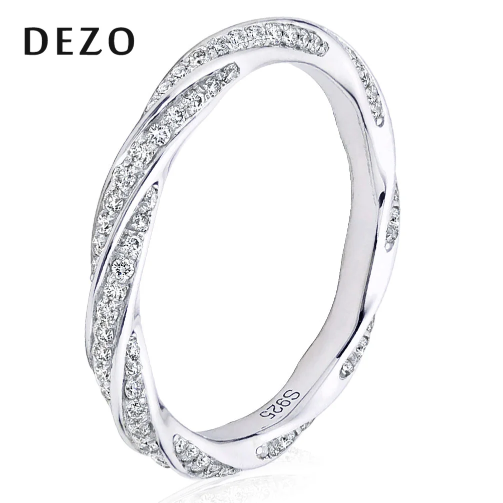 DEZO All Moissanite Wedding Band For Women 14K Gold Plated 925 Sterling Silver Infinity Twist 2mm Width Eternity Rings
DEZO All Moissanite Wedding Band For Women 14K Gold Plated 925 Sterling Silver Infinity Twist 2mm Width Eternity Rings