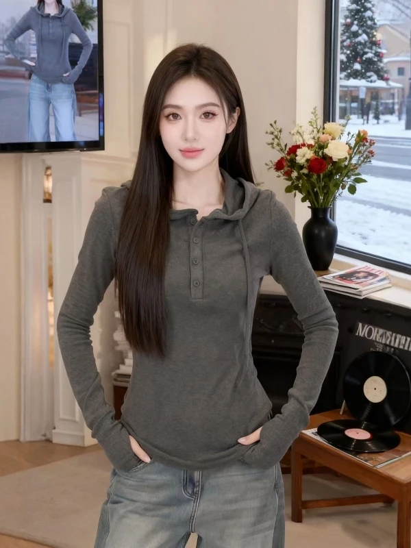 Женская утепленная толстовка больших размеров с флисовой подкладкой, корейский стиль, ранняя весна 2026, облегающий топ с длинным рукавом
Женская утепленная толстовка больших размеров с флисовой подкладкой, корейский стиль, ранняя весна 2026, облегающий топ с длинным рукавом