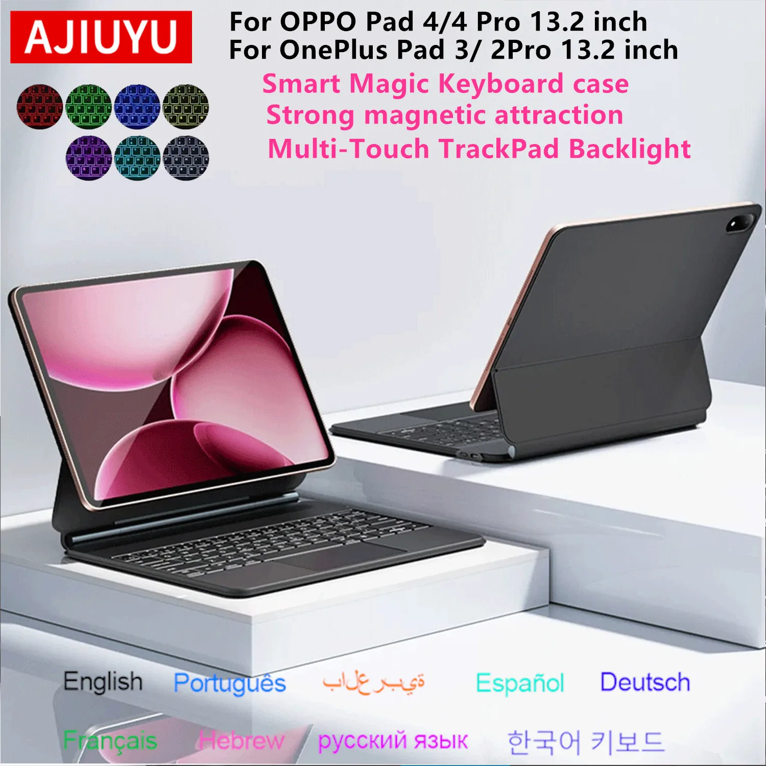 AJIUYU TouchPad Keyboard For OPPO Pad 4 Pro Case 13.2 inch Smart Backlit Keyboard Folio for OnePlus Pad 3 2Pro 13.2" Cover Funda
AJIUYU TouchPad Keyboard For OPPO Pad 4 Pro Case 13.2 inch Smart Backlit Keyboard Folio for OnePlus Pad 3 2Pro 13.2" Cover Funda