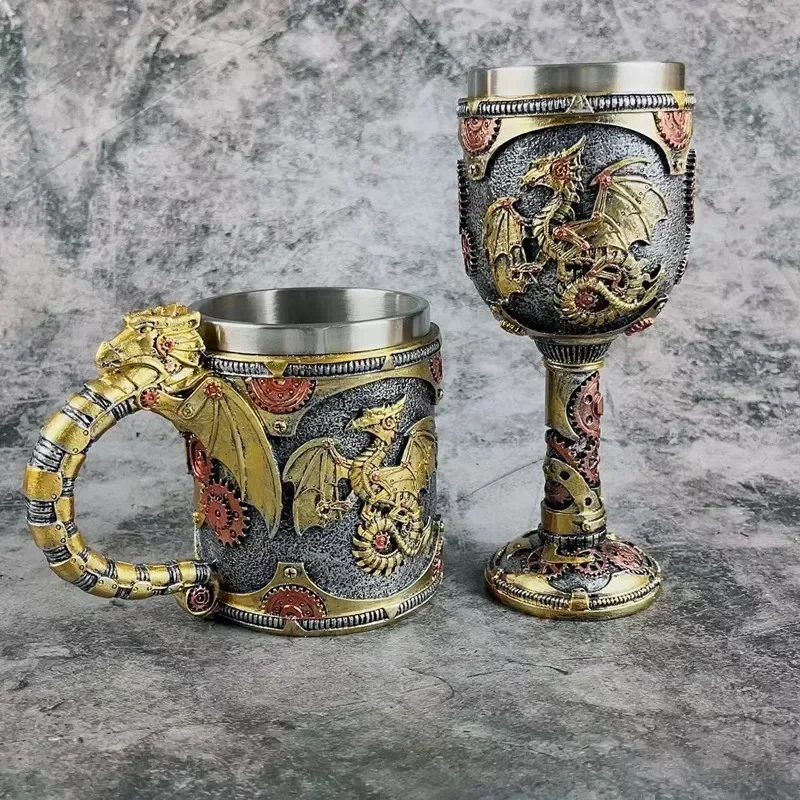 Creative 3D Mechanical Dragon Scale Beer Mug Large Capacity Coffee Cup Vintage Goblet 304 Stainless Steel Resin Bar Wine Glass
Creative 3D Mechanical Dragon Scale Beer Mug Large Capacity Coffee Cup Vintage Goblet 304 Stainless Steel Resin Bar Wine Glass