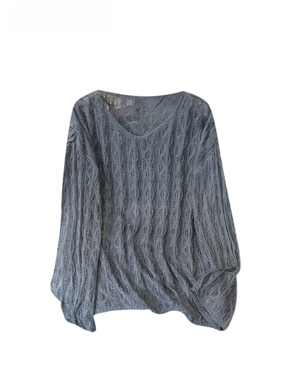Cara CLUB plus Size Hollow out Knitwear Women's Summer Loose Long Sleeve Sun Protection Top Thin Style V-Neck Color
Cara CLUB plus Size Hollow out Knitwear Women's Summer Loose Long Sleeve Sun Protection Top Thin Style V-Neck Color