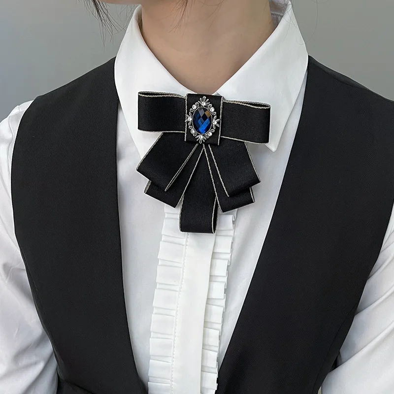 Bow Tie for Women's Fashion Korean British Shirt Collar Flowers Business Wedding Host Party Dress Adjustable Crystal Bowtie
Bow Tie for Women's Fashion Korean British Shirt Collar Flowers Business Wedding Host Party Dress Adjustable Crystal Bowtie