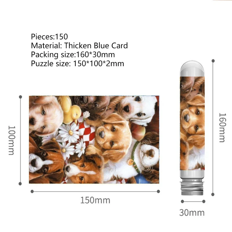 150PCS Mini Test Tube Jigsaw Puzzles Set Dog Family & Famous Paintings Educational Toy for Adult Family Game
150PCS Mini Test Tube Jigsaw Puzzles Set Dog Family & Famous Paintings Educational Toy for Adult Family Game