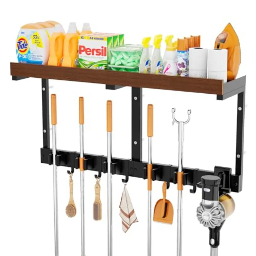Broom Holder Wall Mount with Cleaning Supplies Organizer Laundry Room Shelves with Mop Hanger Rack Gripper Hooks and Vacuum Org
Broom Holder Wall Mount with Cleaning Supplies Organizer Laundry Room Shelves with Mop Hanger Rack Gripper Hooks and Vacuum Org