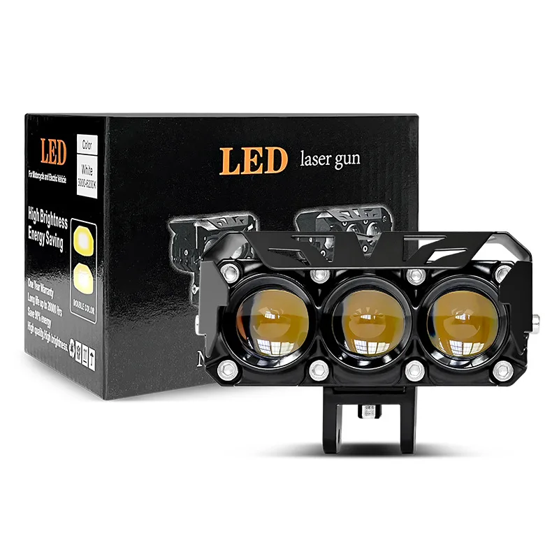 Motorcycle LED Spotlight Triple Lens Fish Eye Headlight Dual Color White Yellow Super Bright Waterproof 12-80V Moto Accesorios
Motorcycle LED Spotlight Triple Lens Fish Eye Headlight Dual Color White Yellow Super Bright Waterproof 12-80V Moto Accesorios