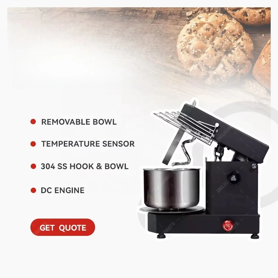 Delicreate Small Counter Top 1Kg 2Kg 3Kg 4Kg 5Kg Tilting Flour Dough Spiral Mixer Lift Hs10L Electric Pizza Dough Mixer Machine
Delicreate Small Counter Top 1Kg 2Kg 3Kg 4Kg 5Kg Tilting Flour Dough Spiral Mixer Lift Hs10L Electric Pizza Dough Mixer Machine