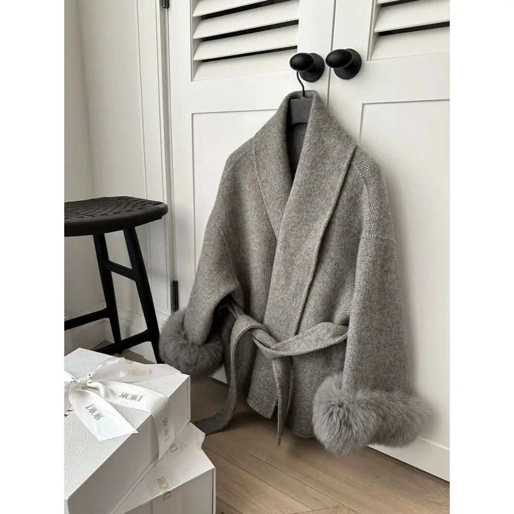 Wool Overcoat Women's Short Coat Office Lady Elegant Double-sided Woolen Coat 2025 New Cardigan Jackets Loose
Wool Overcoat Women's Short Coat Office Lady Elegant Double-sided Woolen Coat 2025 New Cardigan Jackets Loose