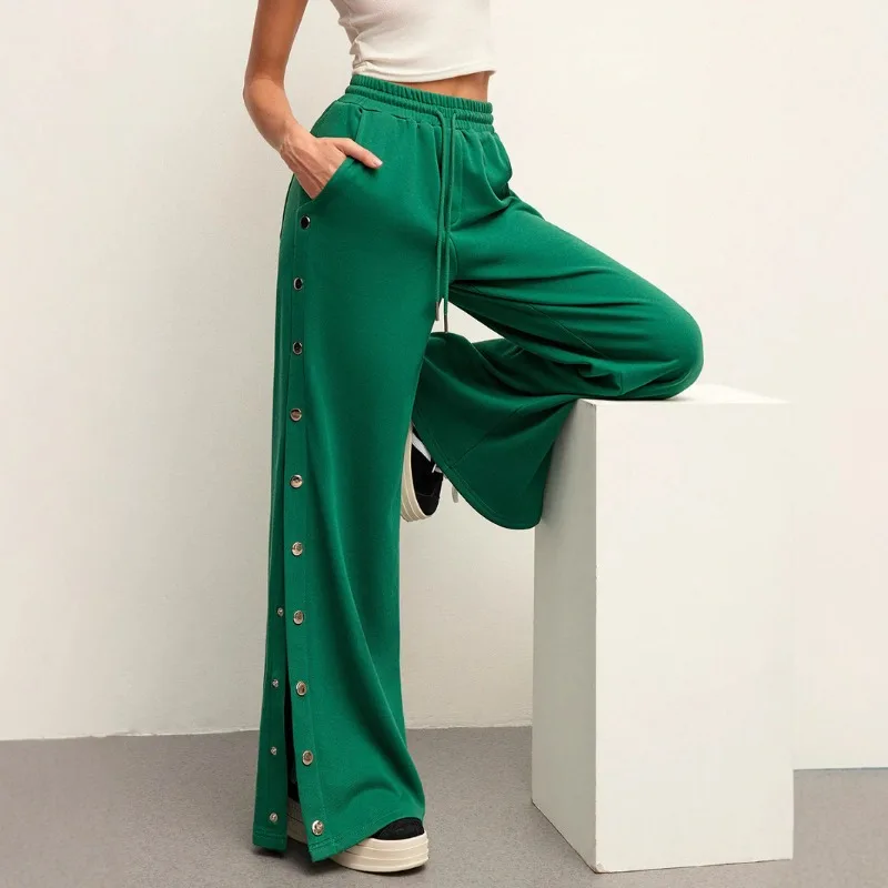 ALIDISC New Wide Leg Casual Pants for Women with Elastic Drawstring Personalized Split Versatile Solid Color Floor Pants
ALIDISC New Wide Leg Casual Pants for Women with Elastic Drawstring Personalized Split Versatile Solid Color Floor Pants