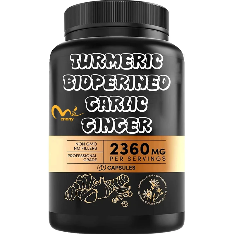 4-in-1 garlic supplement, 2360mg turmeric ginger root, high-efficiency herbal mixture, 60 capsules
4-in-1 garlic supplement, 2360mg turmeric ginger root, high-efficiency herbal mixture, 60 capsules