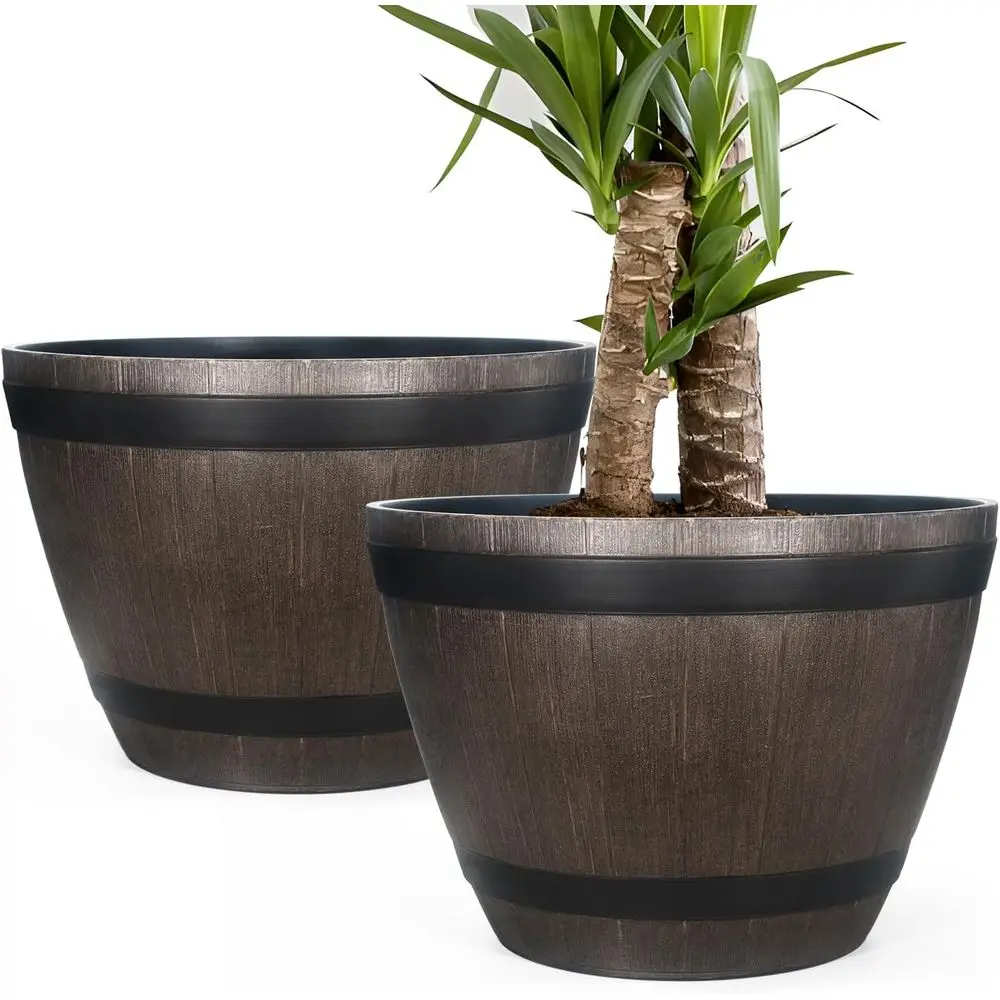 GameXcel Large Whiskey Barrel Planter or Outdoor Plants - lower Pots Garden Wine Barrel Planter Outdoor - 21" D x 15" H
GameXcel Large Whiskey Barrel Planter or Outdoor Plants - lower Pots Garden Wine Barrel Planter Outdoor - 21" D x 15" H