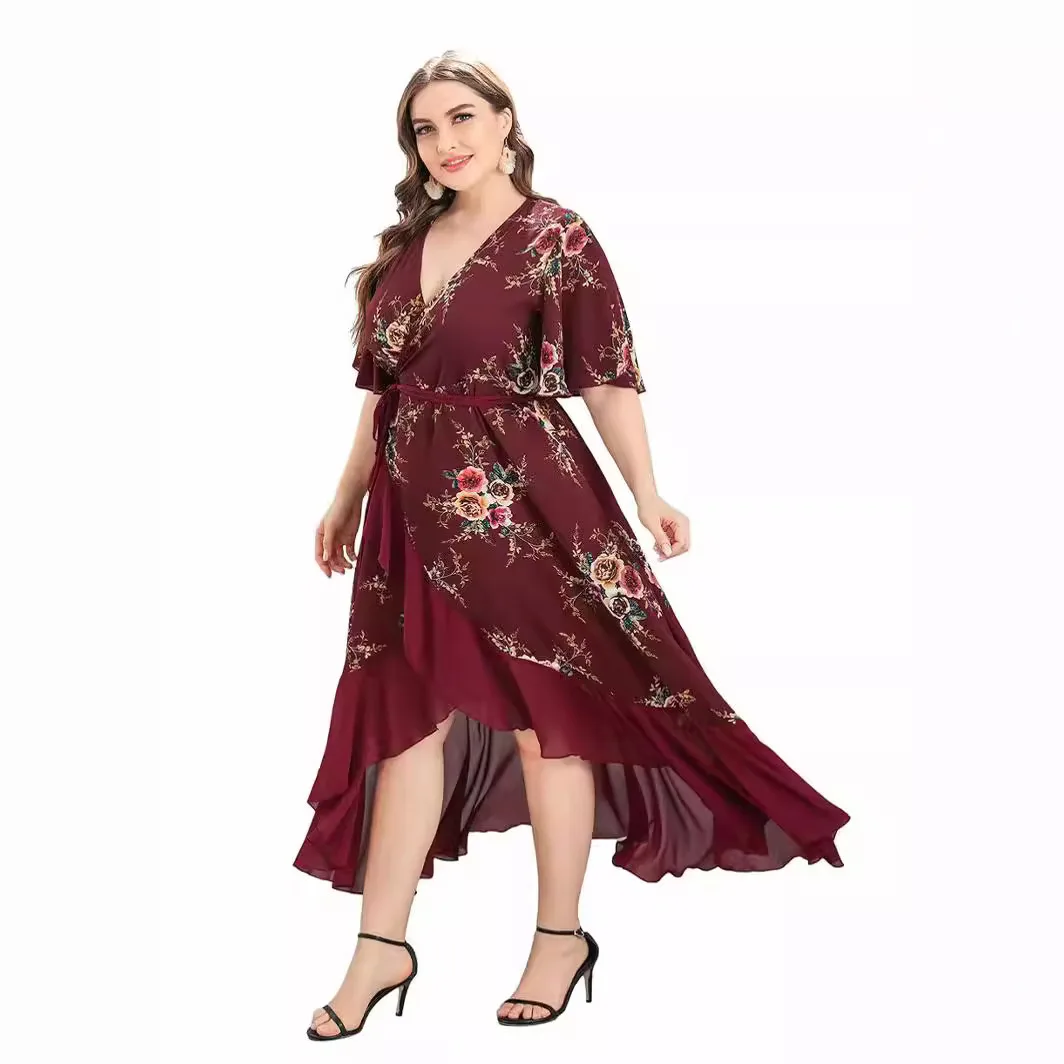 Large Size Women's V-Neck Ruffle Irregular Printed Dress drag queen costumes
Large Size Women's V-Neck Ruffle Irregular Printed Dress drag queen costumes