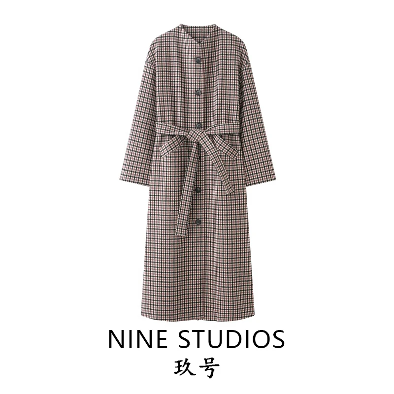 Женское длинное пальто NINE ZAR в клетку с воротником-стойкой, ветровка с поясом, узор в стиле кантри, для повседневной носки, из полиэстера
Женское длинное пальто NINE ZAR в клетку с воротником-стойкой, ветровка с поясом, узор в стиле кантри, для повседневной носки, из полиэстера