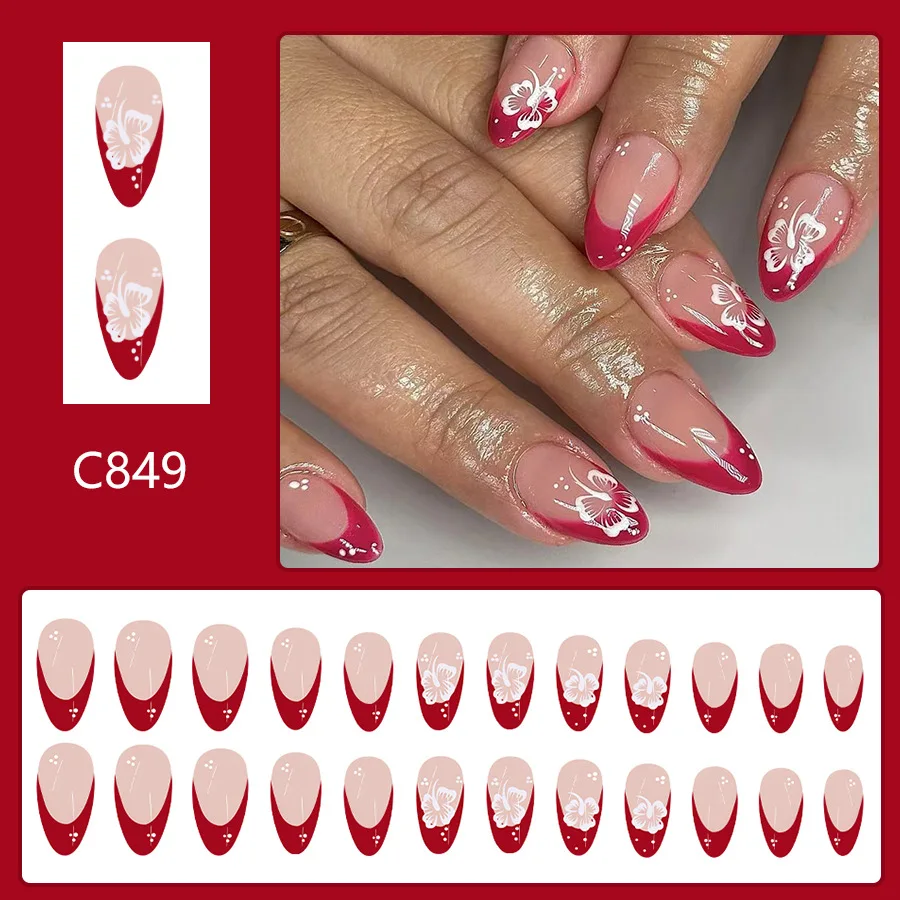 24pcs Medium Oval Press on Nails Blush French White Flowers False Nail for Women&Girl Removable Wearable Nail Daily Wear
24pcs Medium Oval Press on Nails Blush French White Flowers False Nail for Women&Girl Removable Wearable Nail Daily Wear