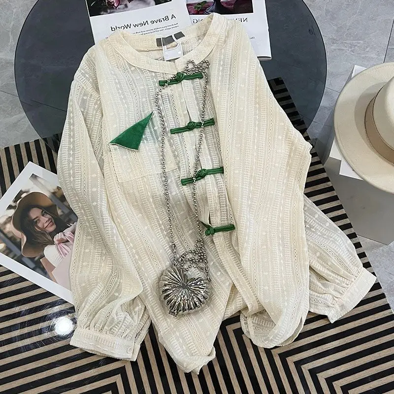 Loose Thin Vintage Chinese Style Button-up Shirt for Women's Summer Temperament Design Sense and Minority Sun Protection Blouse
Loose Thin Vintage Chinese Style Button-up Shirt for Women's Summer Temperament Design Sense and Minority Sun Protection Blouse
