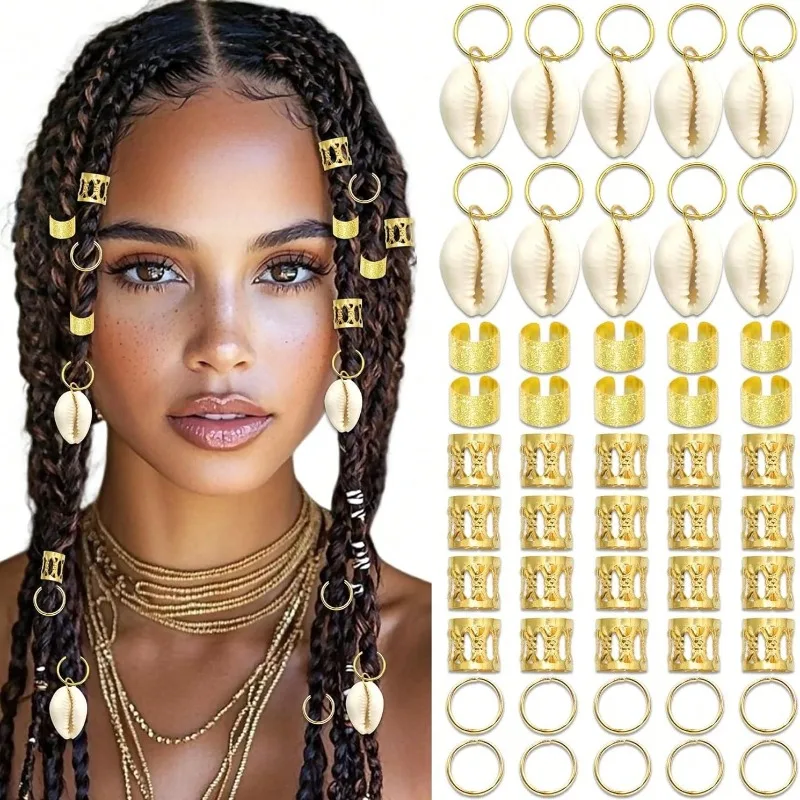 60PCS Seashell Dreadlocks Hair Cuffs Summer Collection Fashion Braid Accessories for Woman DIY Boho Hairstyle Vacation Party
60PCS Seashell Dreadlocks Hair Cuffs Summer Collection Fashion Braid Accessories for Woman DIY Boho Hairstyle Vacation Party