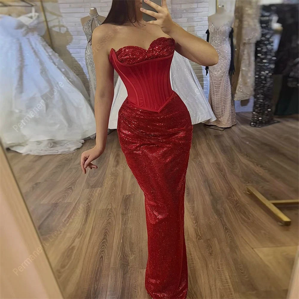 Elegant Exquisite Red Mermaid Women Evening Dresses Elegant Sleeveless Backless Prom Gowns Banquet Vestido Para Mujer Customized
Elegant Exquisite Red Mermaid Women Evening Dresses Elegant Sleeveless Backless Prom Gowns Banquet Vestido Para Mujer Customized