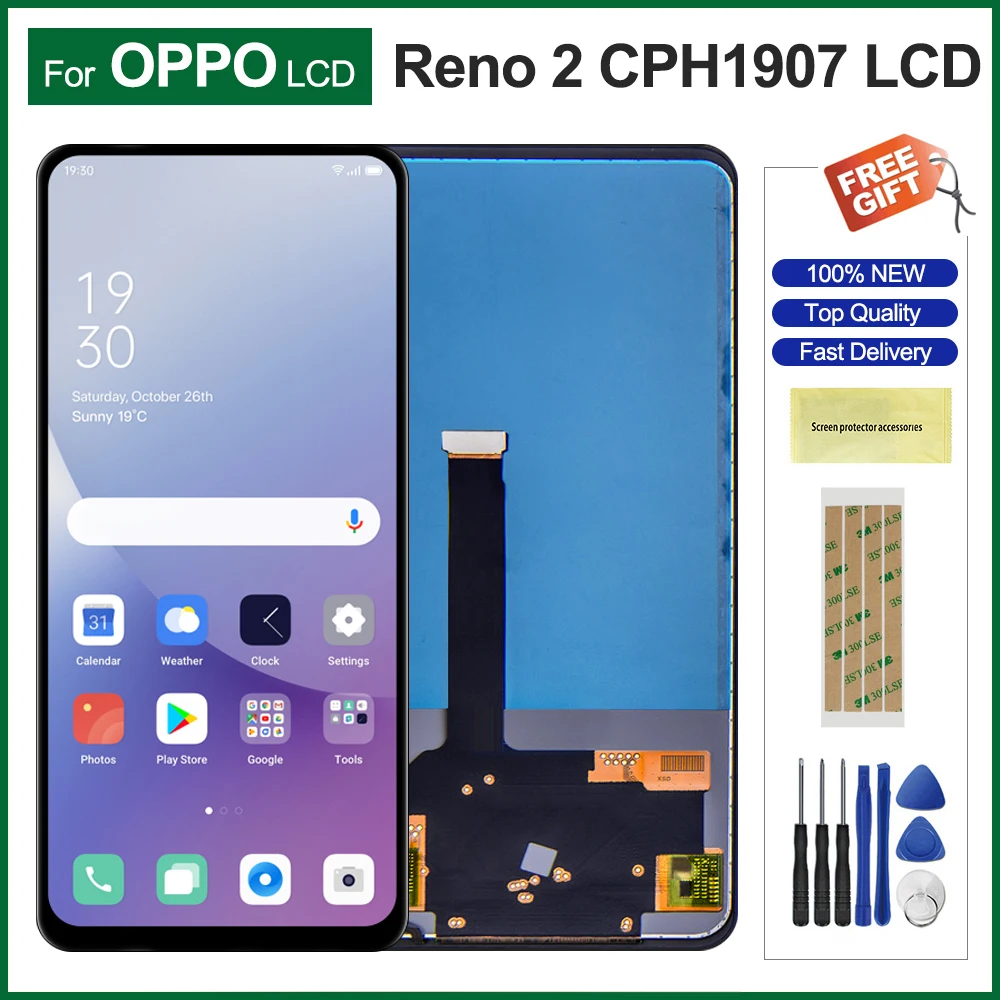 ЖК-дисплей 6,5 дюйма для Oppo Reno2, фотоэлемент для Reno 2 PCKM70, PCKT00, PCKM00, cph1904, запасные части
ЖК-дисплей 6,5 дюйма для Oppo Reno2, фотоэлемент для Reno 2 PCKM70, PCKT00, PCKM00, cph1904, запасные части