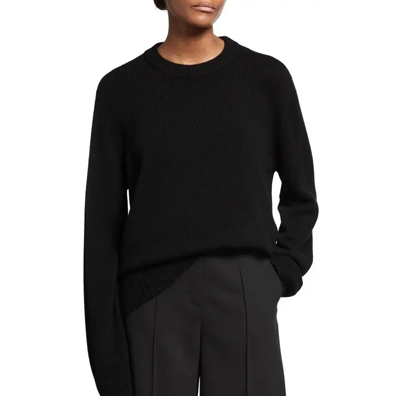 Women Pullover Knit Cashmere Blended Solid Color O-neck Long Sleeve Casual Loose Sweater TheR0w Classic Style Oversized Sweater
Women Pullover Knit Cashmere Blended Solid Color O-neck Long Sleeve Casual Loose Sweater TheR0w Classic Style Oversized Sweater