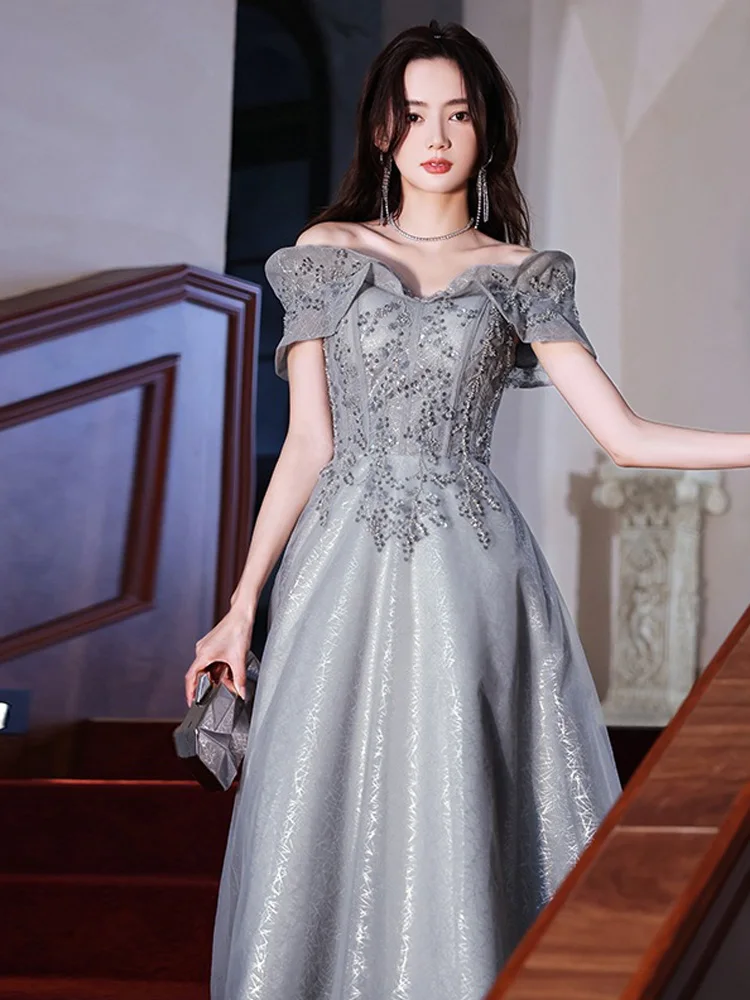 Women's Evening Dresses New Elegant Sequins Off Shoulder Graduation Party Gown 2022 Temperament Long Prom Dress
Women's Evening Dresses New Elegant Sequins Off Shoulder Graduation Party Gown 2022 Temperament Long Prom Dress