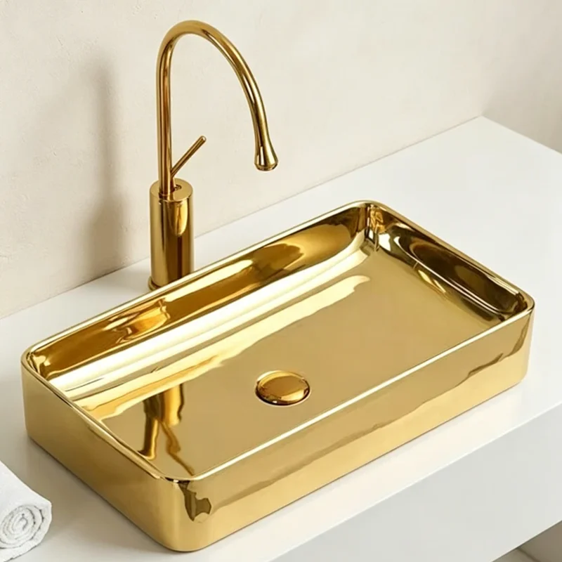 60Cm*35Cm Rectangular Gold Ceramic Washbasin, Ideal for Modern Bathroom Fixtures, Suitable for Changing Rooms, Vanity Tables, Bathrooms, Toilets, and Rvs
60Cm*35Cm Rectangular Gold Ceramic Washbasin, Ideal for Modern Bathroom Fixtures, Suitable for Changing Rooms, Vanity Tables, Bathrooms, Toilets, and Rvs