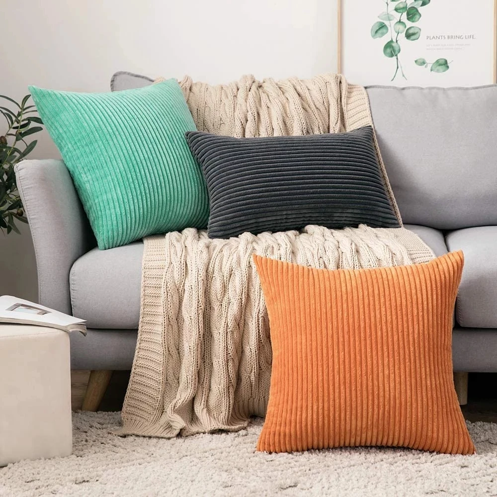 Supersoft Corduroy Cushion Cover Solid Striped Throw Pillow Covers Decorative Pillow Case for Sofa Bed Living Room Decoration
Supersoft Corduroy Cushion Cover Solid Striped Throw Pillow Covers Decorative Pillow Case for Sofa Bed Living Room Decoration