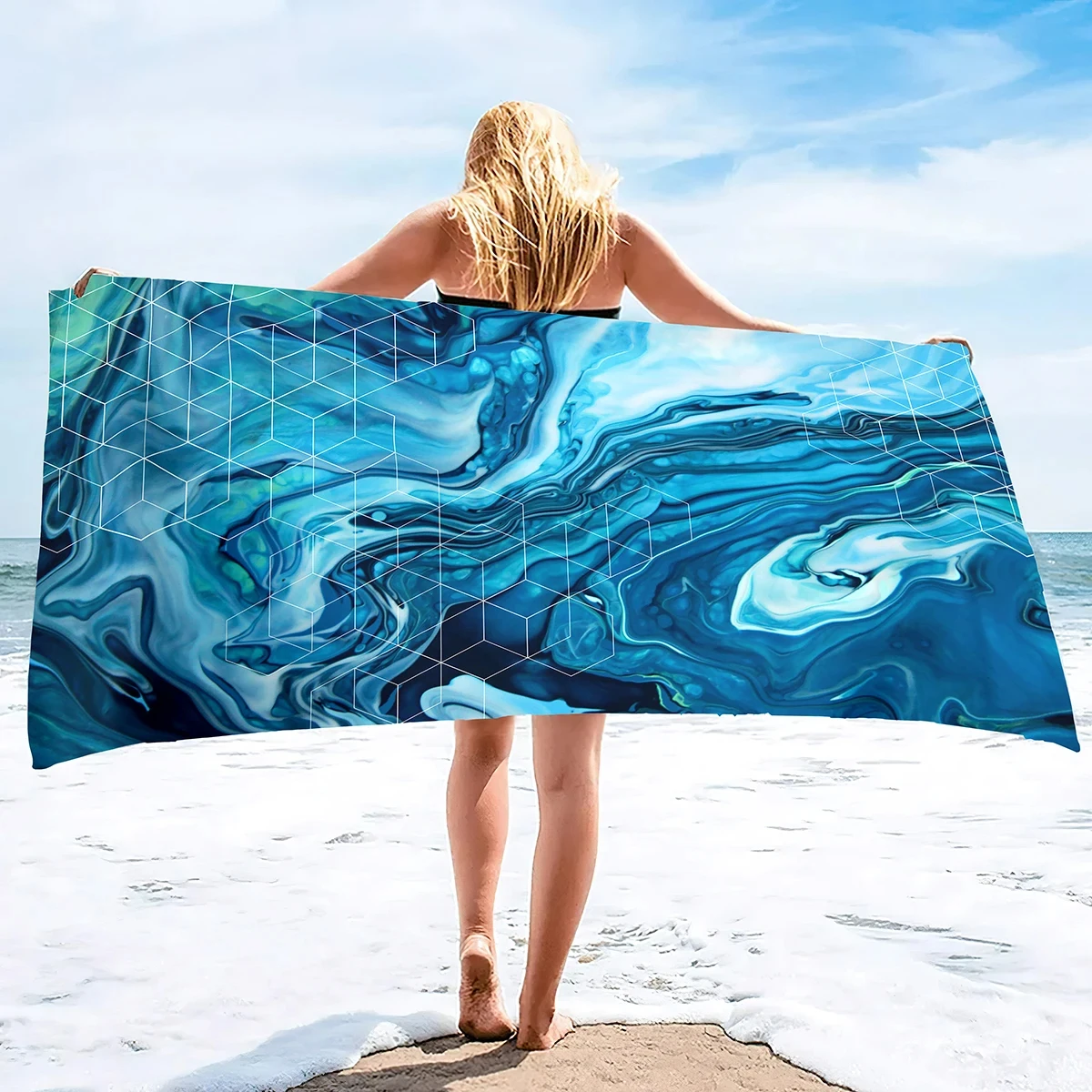 Quick Dry Sand Proof Compact Beach Blanket, Soft Absorbent Lightweight Long Wide Packable Towels Summer Thing Sheet Marble Print
Quick Dry Sand Proof Compact Beach Blanket, Soft Absorbent Lightweight Long Wide Packable Towels Summer Thing Sheet Marble Print
