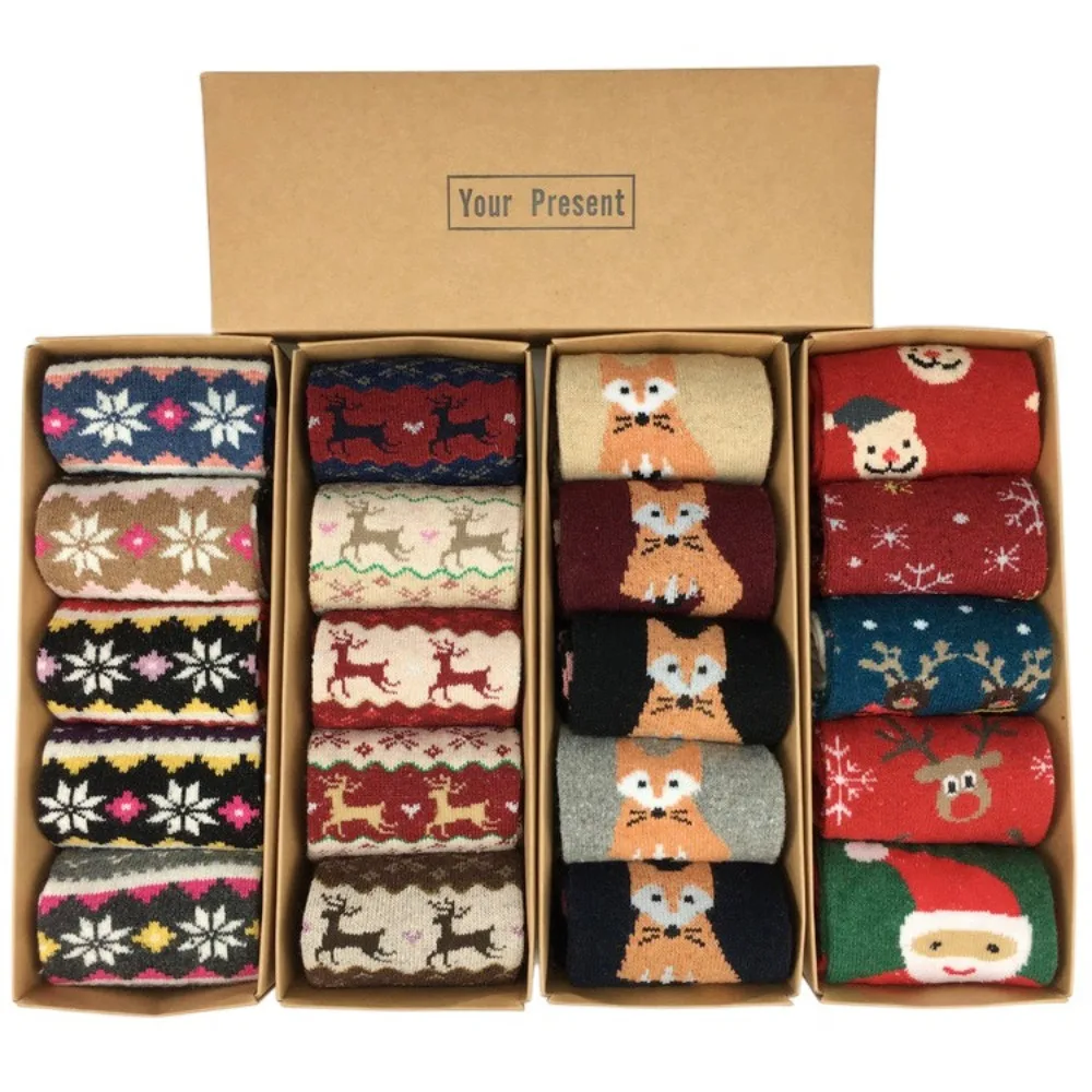 5 pairs Cute Wool Christmas Socks Bow Christmas Tree Women Socks Mid Tube Thickened Mid-Tube Socks Winter
5 pairs Cute Wool Christmas Socks Bow Christmas Tree Women Socks Mid Tube Thickened Mid-Tube Socks Winter