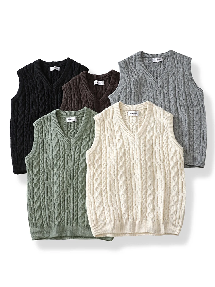 Heavyweight American Retro Meralda Knitted Sweater V-Ne Casual Warmth Twist Patterned Vest Loose Fit Youth Casual Wear
Heavyweight American Retro Meralda Knitted Sweater V-Ne Casual Warmth Twist Patterned Vest Loose Fit Youth Casual Wear