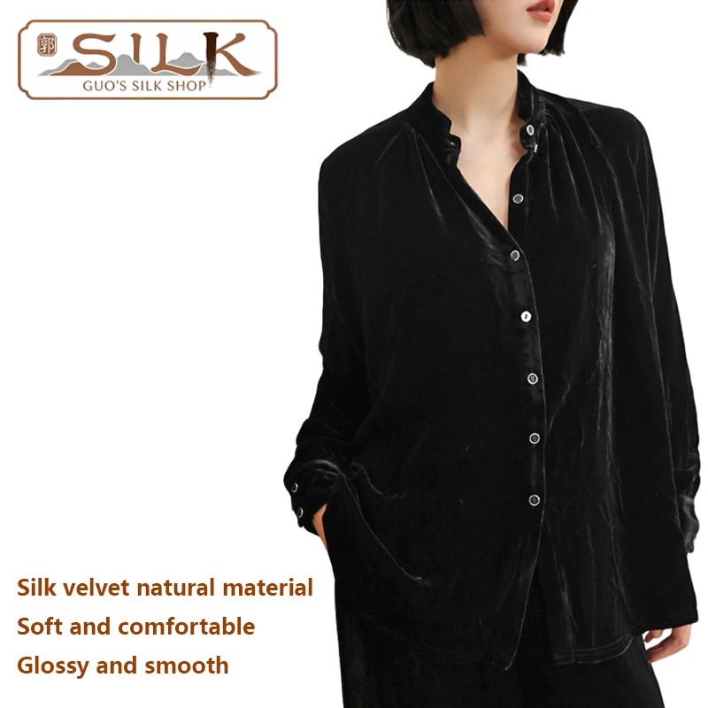 High-end Silk Velvet Women's Shirt Elegant and Graceful Lady's Style Top Soft and Delicate, Shiny, Comfortable Casual Shirt
High-end Silk Velvet Women's Shirt Elegant and Graceful Lady's Style Top Soft and Delicate, Shiny, Comfortable Casual Shirt