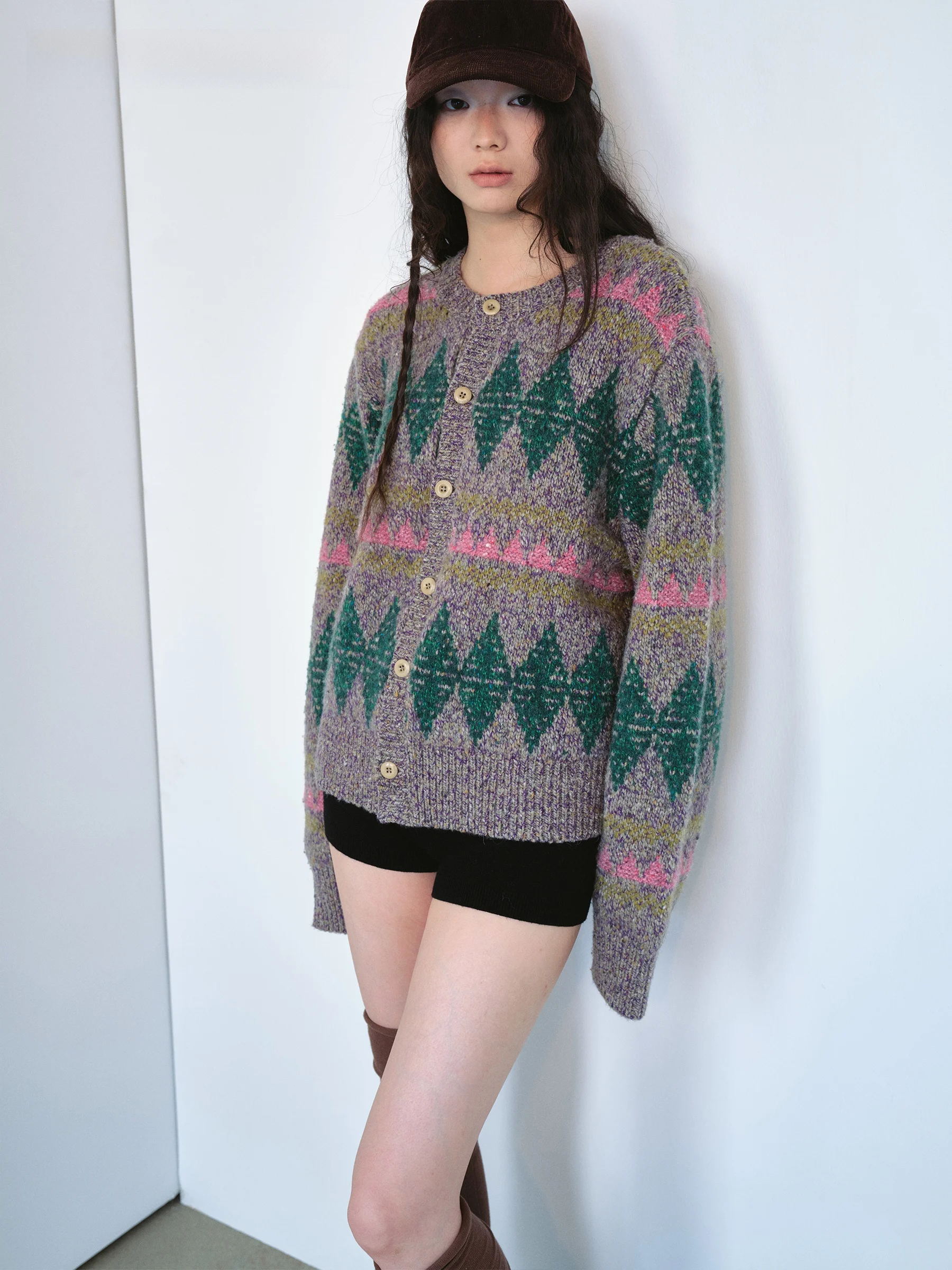 VERMO Comfortable Touch Vintage Floral Woolen Knitted Sweater Cardigan 3D Diamond Pattern Ladies' Daily Wear Long Sleeve
VERMO Comfortable Touch Vintage Floral Woolen Knitted Sweater Cardigan 3D Diamond Pattern Ladies' Daily Wear Long Sleeve