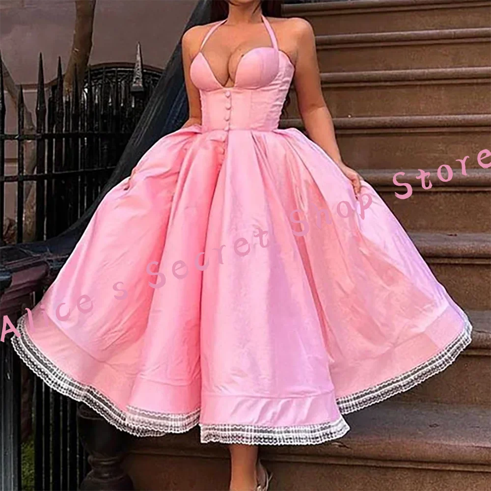Sexy Sweetheart Halter Sleeveless A-Line Formal Evening Dresses Birthday Party Prom Gowns Customized
Sexy Sweetheart Halter Sleeveless A-Line Formal Evening Dresses Birthday Party Prom Gowns Customized