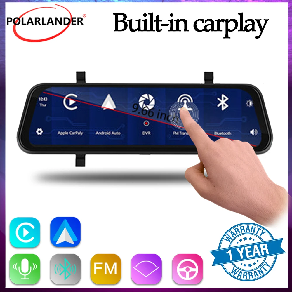 9.66" Dual Lens FM Touch Screen Bluetooth Portable Navigation Voice Control Front/Back-up Camera Wireless CarPlay Android Auto
9.66" Dual Lens FM Touch Screen Bluetooth Portable Navigation Voice Control Front/Back-up Camera Wireless CarPlay Android Auto