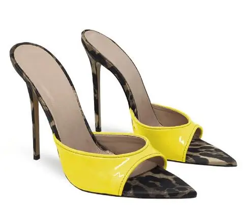 Sexy Women Yellow Blue Red Leopard Mixed Color Pointed Open Toe Shallow Slip On Thin Heels Mules High Heel Modern Slippers Shoes
Sexy Women Yellow Blue Red Leopard Mixed Color Pointed Open Toe Shallow Slip On Thin Heels Mules High Heel Modern Slippers Shoes