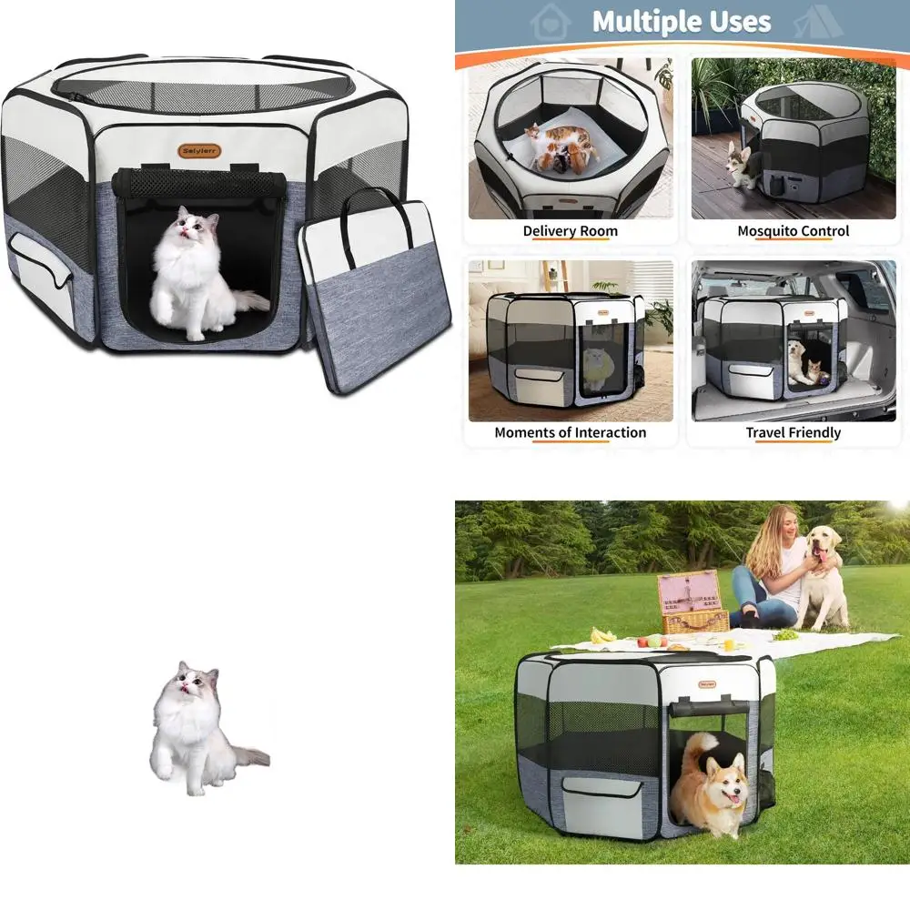Portable Folding Pet Playpen with Removable Shade Cover for Small Dogs and Cats, Suitable for Indoor and Outdoor Use
Portable Folding Pet Playpen with Removable Shade Cover for Small Dogs and Cats, Suitable for Indoor and Outdoor Use