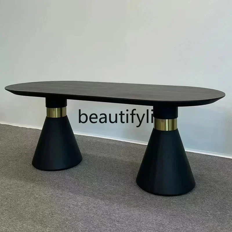 s1001 New Medieval dining table solid wood oval black solid wood home retro dining table rectangular art
s1001 New Medieval dining table solid wood oval black solid wood home retro dining table rectangular art
