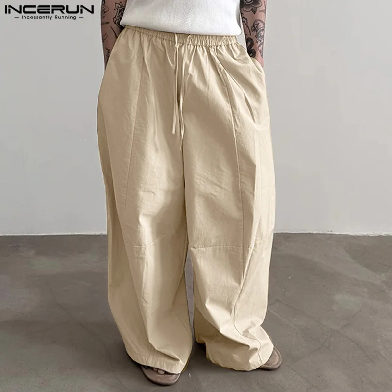 INCERUN Thin Men Long Pants Casual Bottoms Fashion Solid Color Wide Leg Pant Cotton Trousers Streetwear Loose Joggers Summer
INCERUN Thin Men Long Pants Casual Bottoms Fashion Solid Color Wide Leg Pant Cotton Trousers Streetwear Loose Joggers Summer