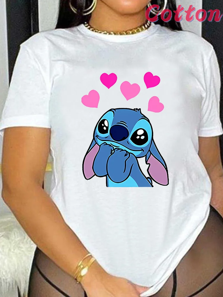 Disney Stitch T Shirt Women Summer Tops Cartoon Lilo &Stitch Heart Graphic Print Tees Cute Black Anime T-shirt Female 2024
Disney Stitch T Shirt Women Summer Tops Cartoon Lilo &Stitch Heart Graphic Print Tees Cute Black Anime T-shirt Female 2024