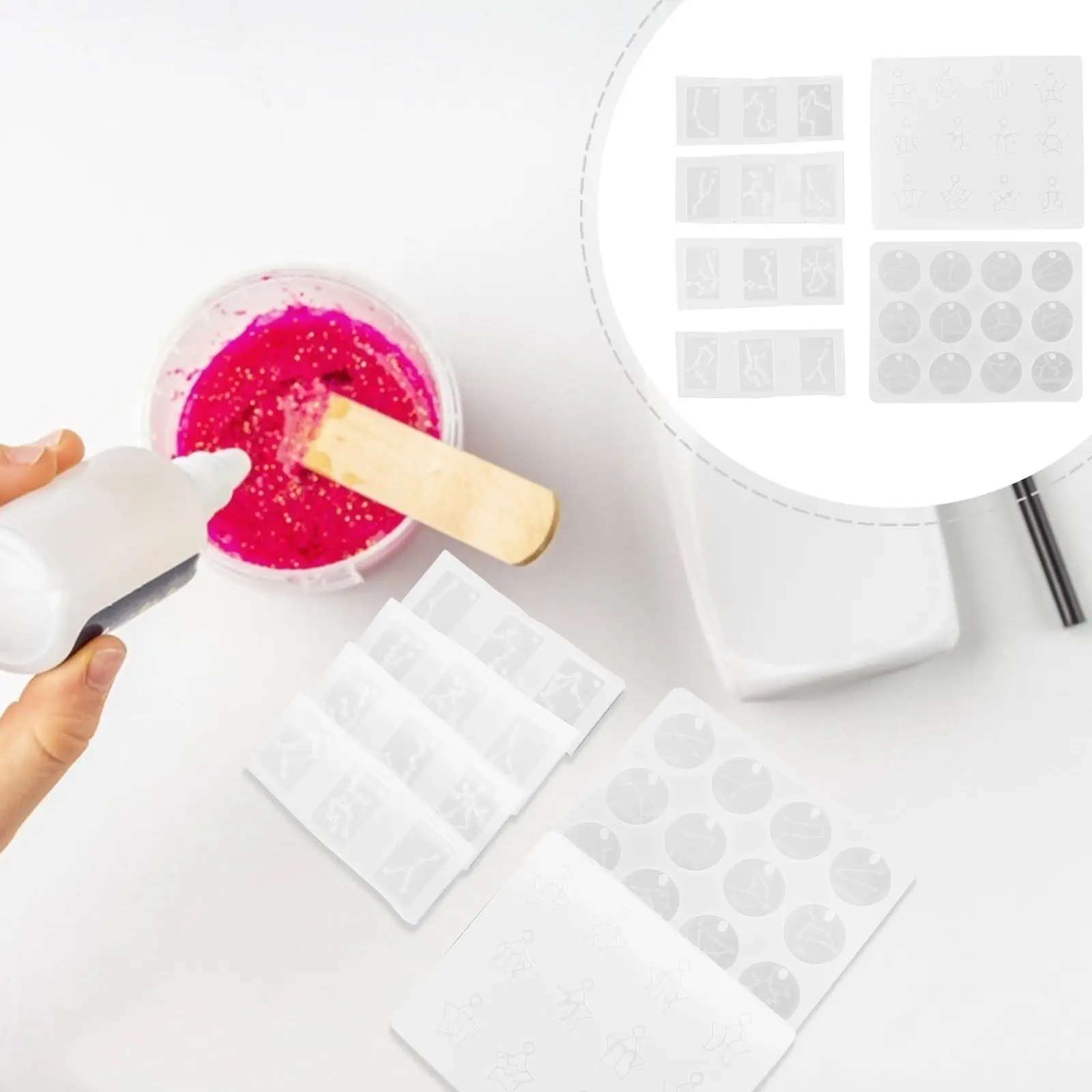 Набор из 6 силиконовых форм для изготовления подвесок, ожерелий, серег и брелоков своими руками. Простой набор для творчества и подарков.
Набор из 6 силиконовых форм для изготовления подвесок, ожерелий, серег и брелоков своими руками. Простой набор для творчества и подарков.