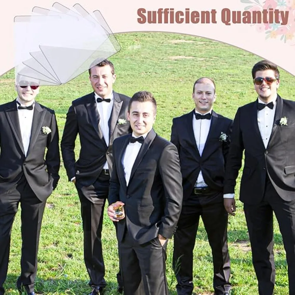 25Pcs No-Lapel Pin Pocket Boutonniere Plastic Sleeve Clear Durable Invisible Pocket Square Holder Multi-purpose Boutonniere Card
25Pcs No-Lapel Pin Pocket Boutonniere Plastic Sleeve Clear Durable Invisible Pocket Square Holder Multi-purpose Boutonniere Card