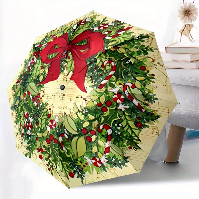 1pc Christmas Wreath Pattern Automatic Open/Close Folding Umbrella with 14 Ribs, Windproof Portable Sunshade, Plastic Handle,
1pc Christmas Wreath Pattern Automatic Open/Close Folding Umbrella with 14 Ribs, Windproof Portable Sunshade, Plastic Handle,