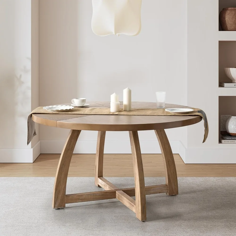 54 inch Round Dining Table for 6 People,Solid Circle Dinner Tables for Small Spaces Dining Room Living Room Kitchen, Natural
54 inch Round Dining Table for 6 People,Solid Circle Dinner Tables for Small Spaces Dining Room Living Room Kitchen, Natural