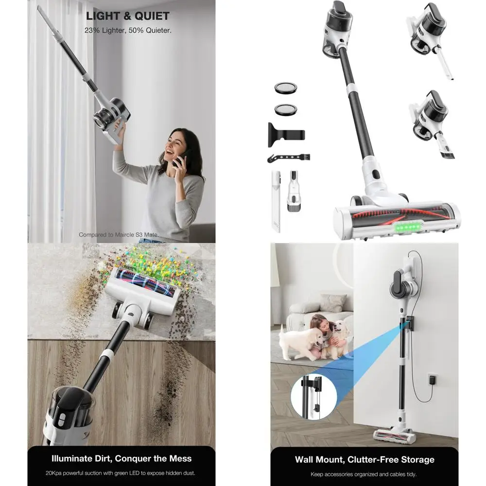 Портативный беспроводной пылесос: легкий, время работы 55 минут, мощное всасывание, светодиодная подсветка, удаление шерсти животных с различных поверхностей
Портативный беспроводной пылесос: легкий, время работы 55 минут, мощное всасывание, светодиодная подсветка, удаление шерсти животных с различных поверхностей