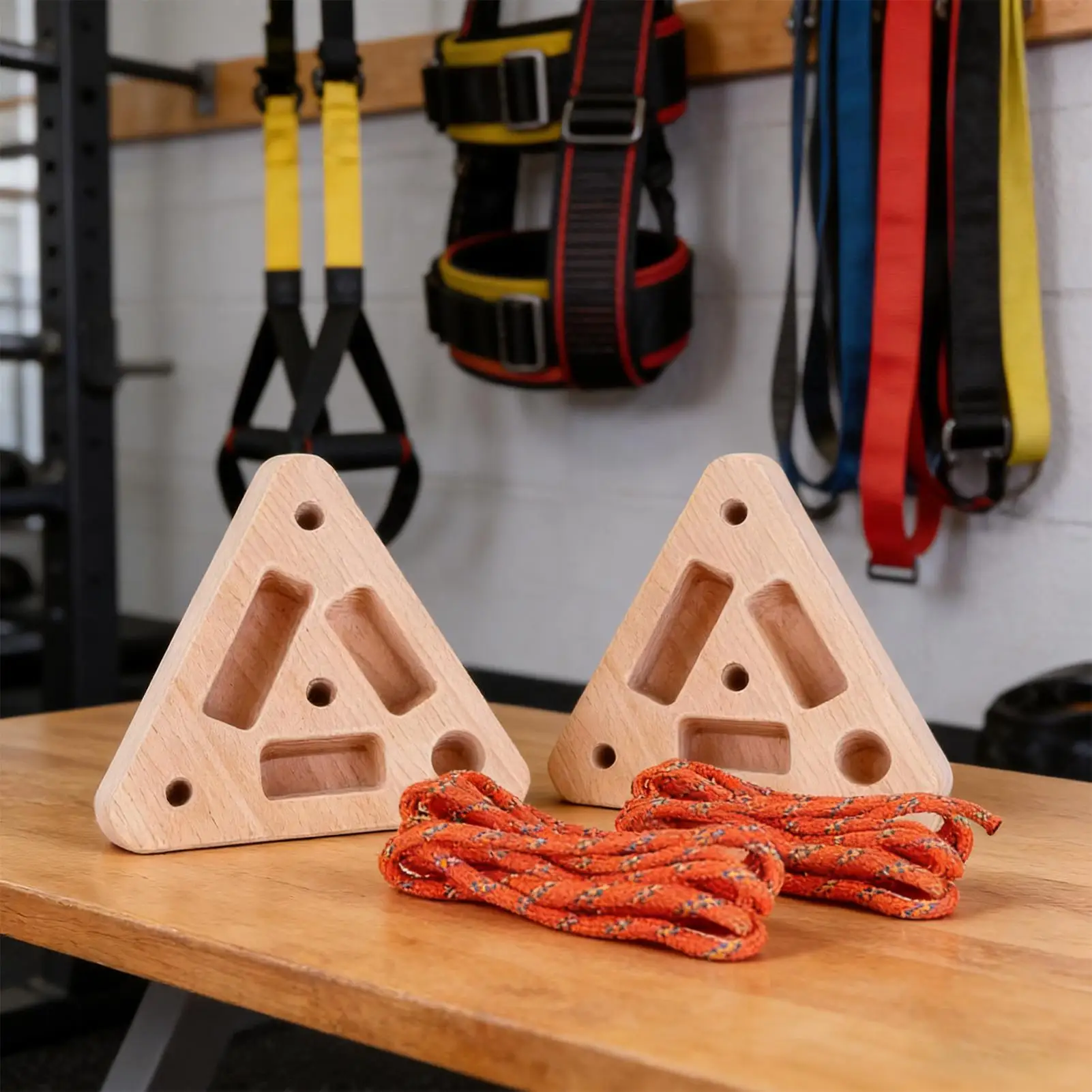 Triangular Wooden Hangboard Portable Climbing Fingerboard with Multi-Depth Pockets Compact Hand Grip Strengthener for Home Gym
Triangular Wooden Hangboard Portable Climbing Fingerboard with Multi-Depth Pockets Compact Hand Grip Strengthener for Home Gym