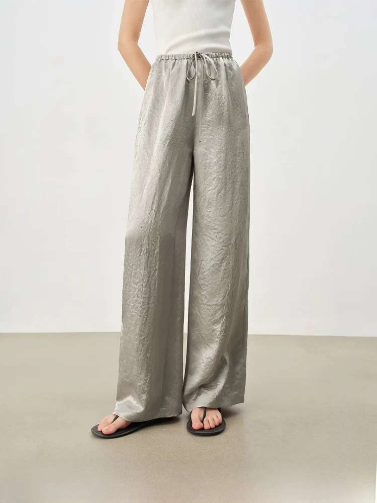 Elegant Loose Straight Leg Acetate Casual Pants Draping Atmosphere Wide Leg Pants Casual Trousers for Women Simple Style
Elegant Loose Straight Leg Acetate Casual Pants Draping Atmosphere Wide Leg Pants Casual Trousers for Women Simple Style